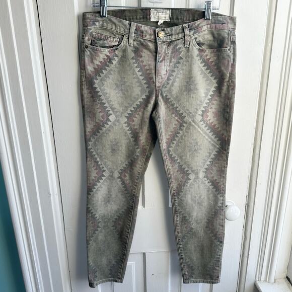 Current Elliott The Stiletto Army Green Navajo Jeans Pant - Picture 2 of 9